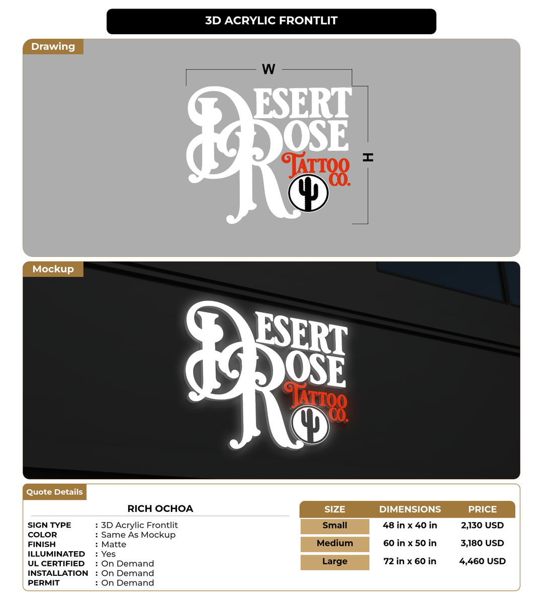 CUSTOM MOCKUP SIGN FOR Rich Ochoa