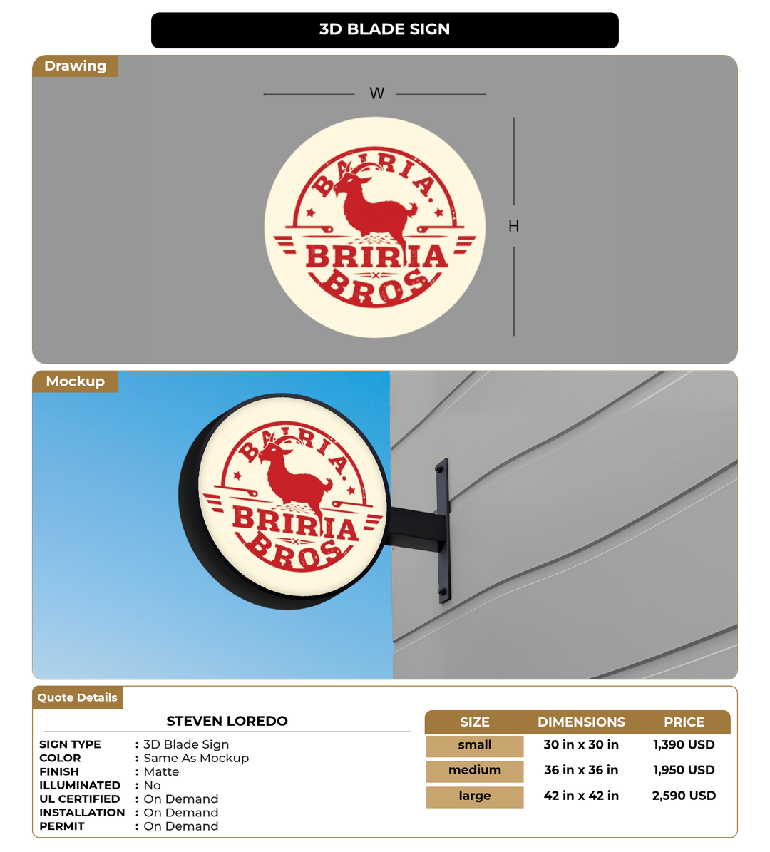 CUSTOM MOCKUP SIGN FOR Steven Loredo