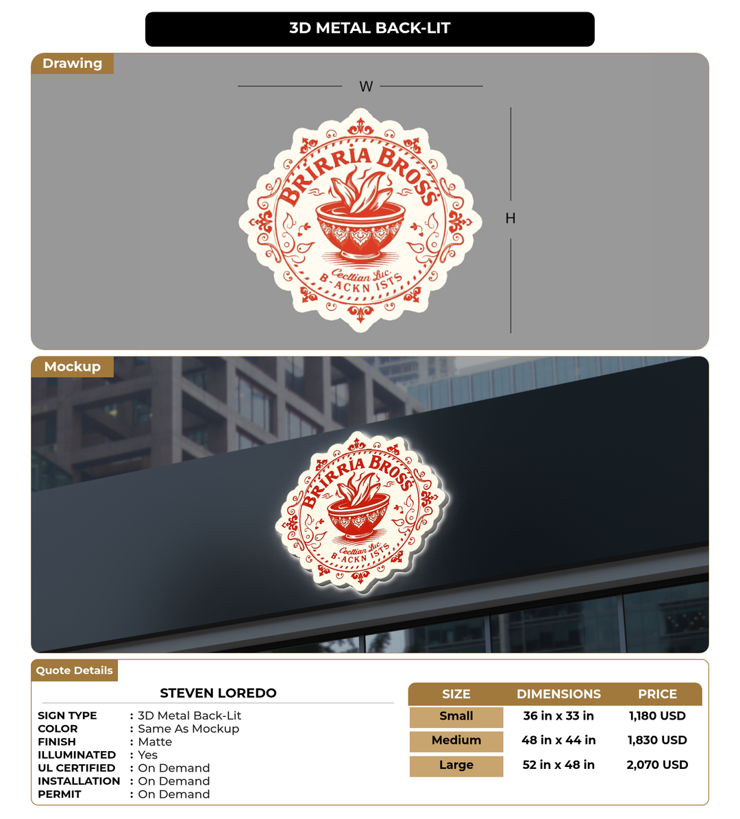 CUSTOM MOCKUP SIGN FOR Steven Loredo