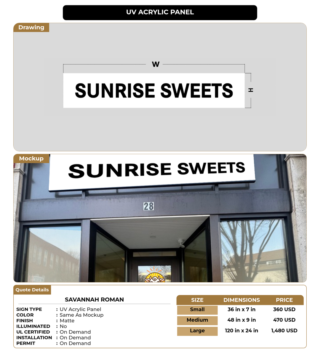 CUSTOM MOCKUP SIGN FOR Savannah Roman