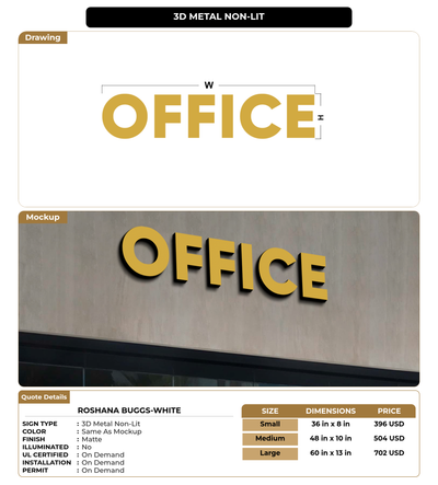 CUSTOM MOCKUP SIGN FOR Roshana Buggs-White