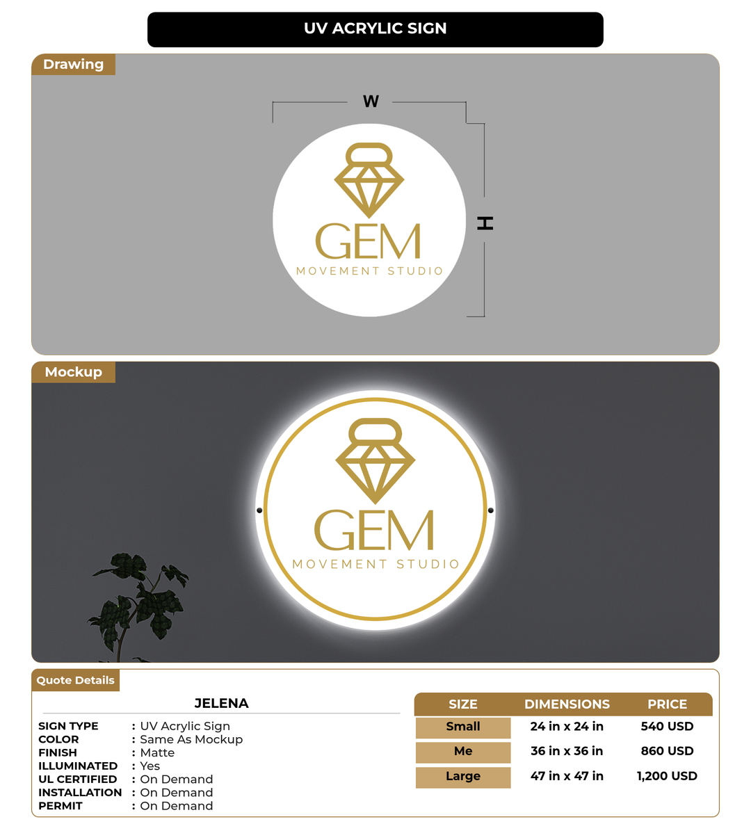 CUSTOM MOCKUP SIGN FOR Jelena