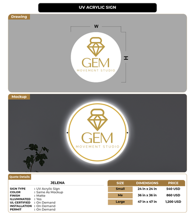 CUSTOM MOCKUP SIGN FOR Jelena