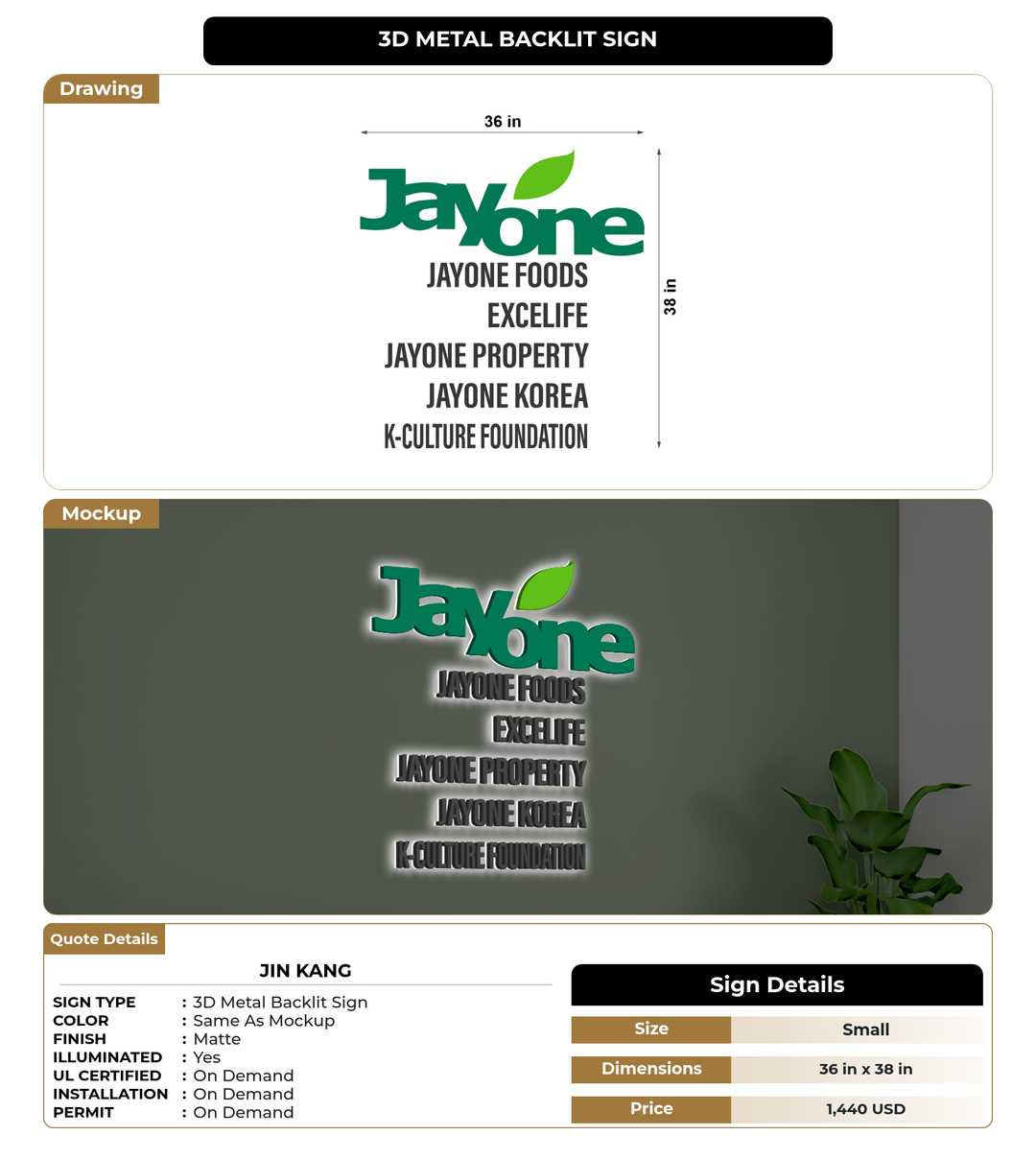 CUSTOM MOCKUP SIGN FOR Jin Kang