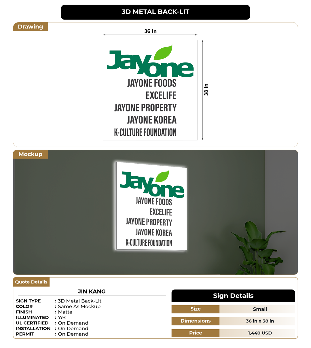 CUSTOM MOCKUP SIGN FOR Jin Kang
