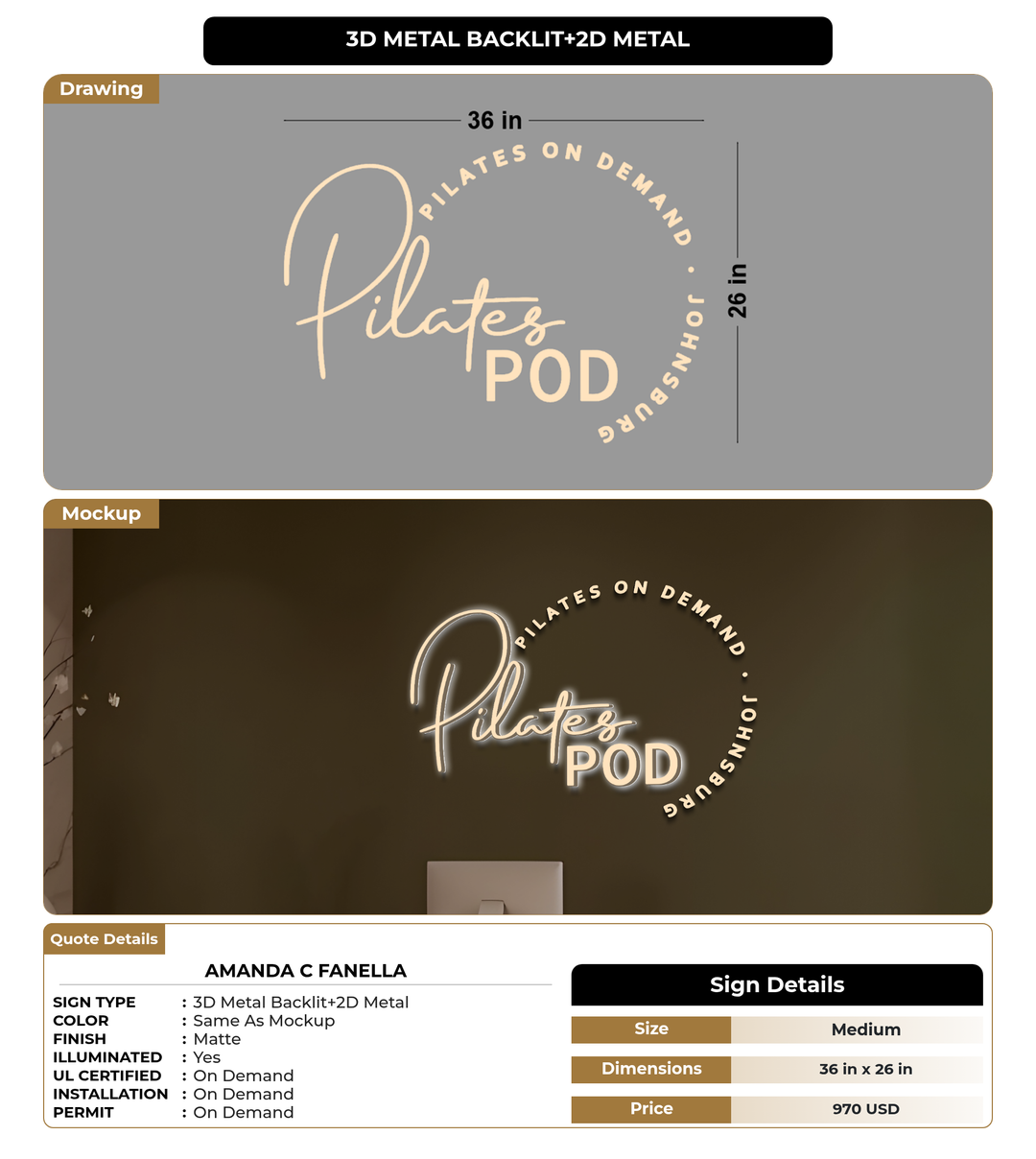 CUSTOM MOCKUP SIGN FOR Amanda C Fanella