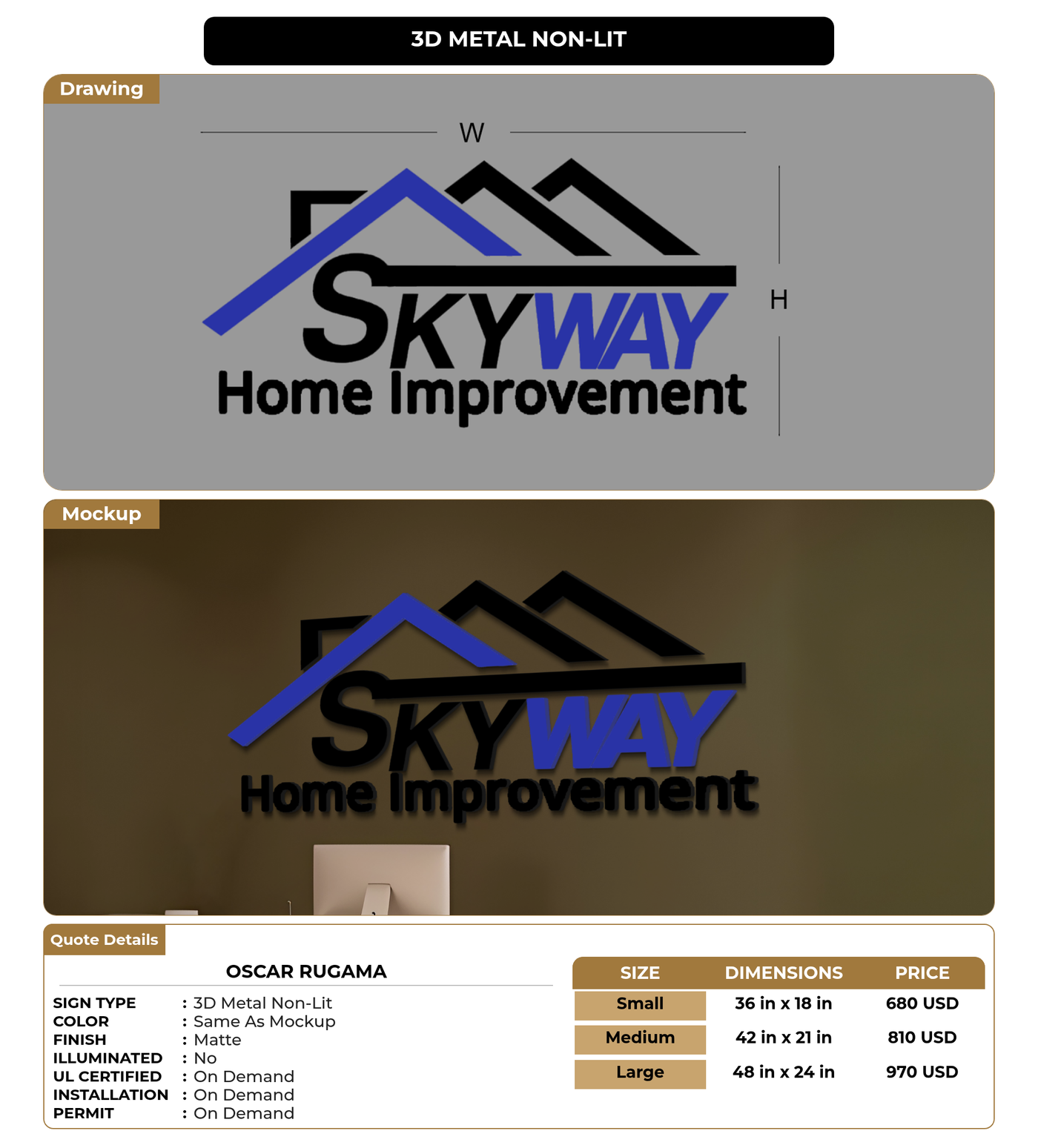 CUSTOM MOCKUP SIGN FOR Oscar Rugama