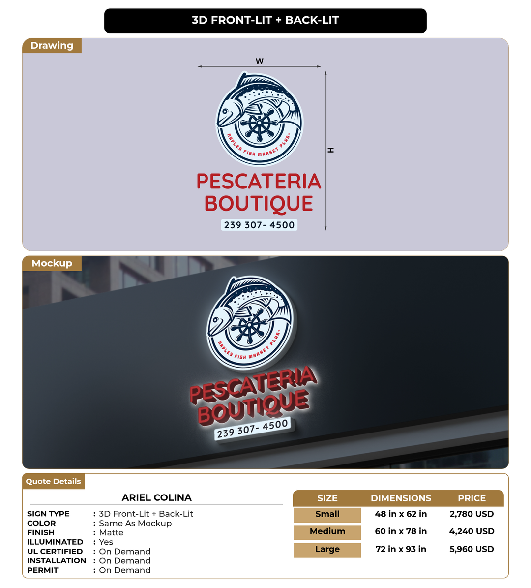CUSTOM MOCKUP SIGN FOR Ariel Colina