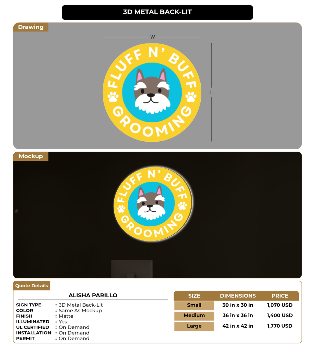 CUSTOM MOCKUP SIGN FOR Alisha Parillo