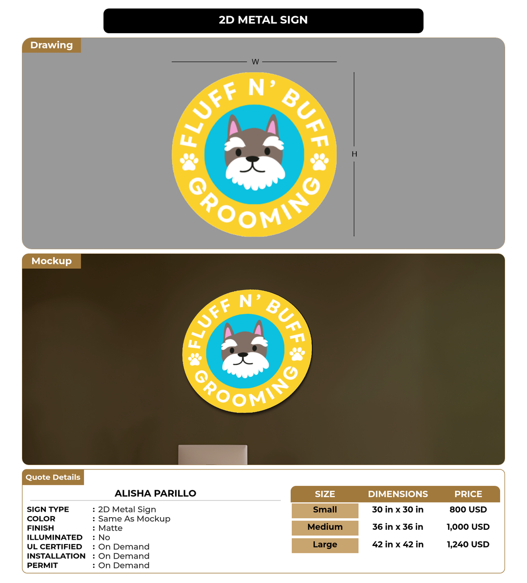 CUSTOM MOCKUP SIGN FOR Alisha Parillo