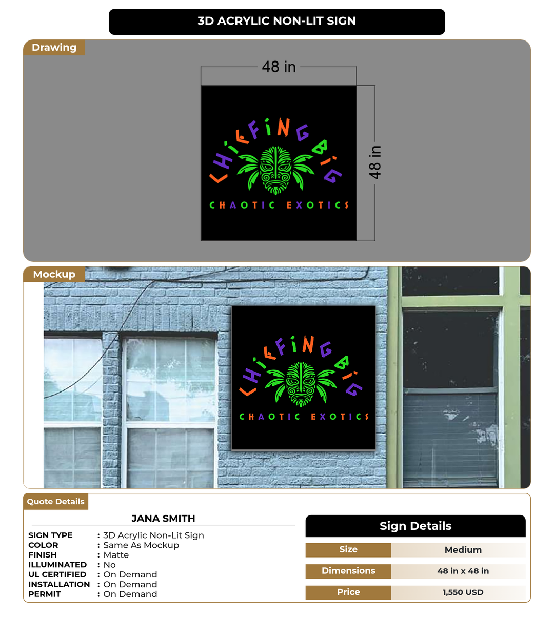 CUSTOM MOCKUP SIGN FOR Jana Smith