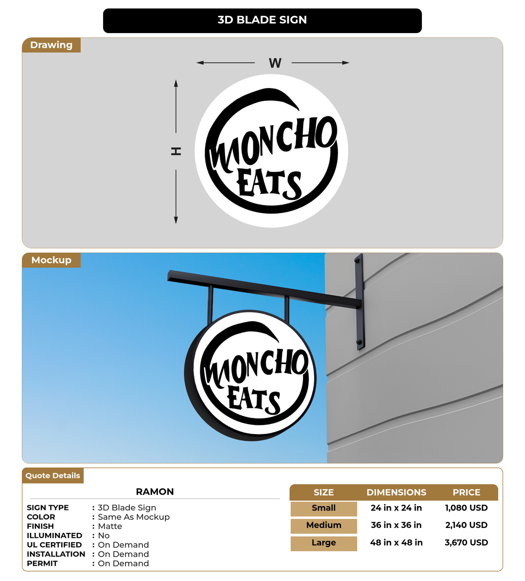 CUSTOM MOCKUP SIGN FOR Ramon