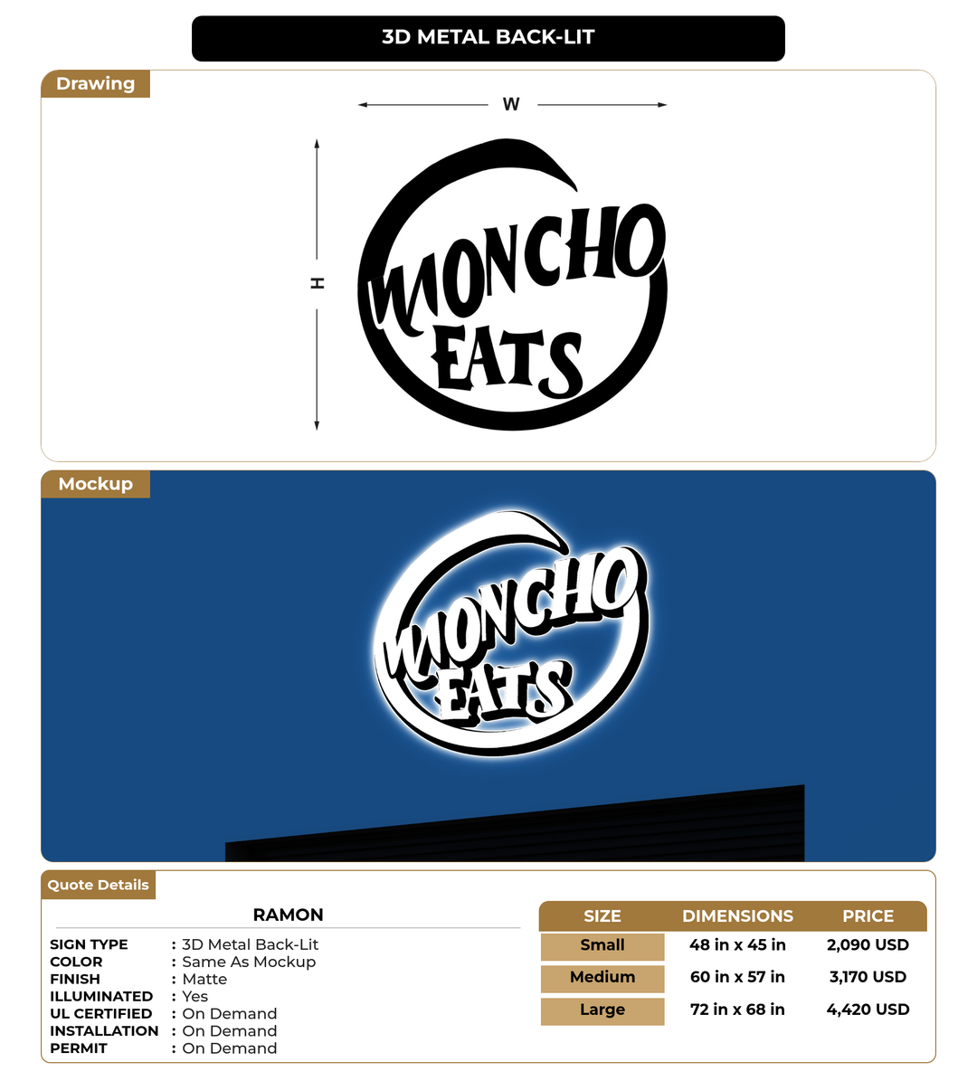 CUSTOM MOCKUP SIGN FOR Ramon