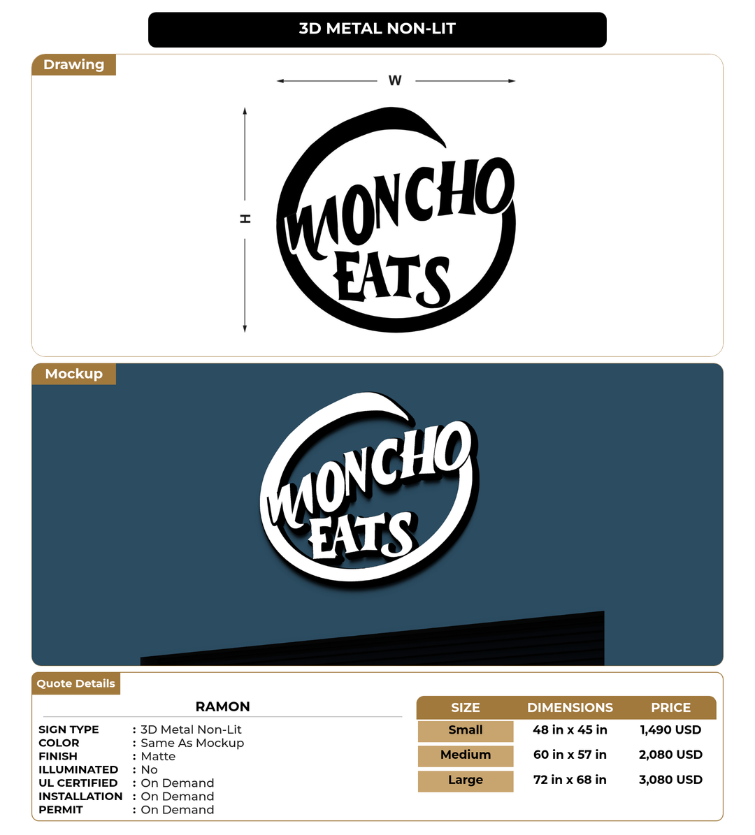 CUSTOM MOCKUP SIGN FOR Ramon
