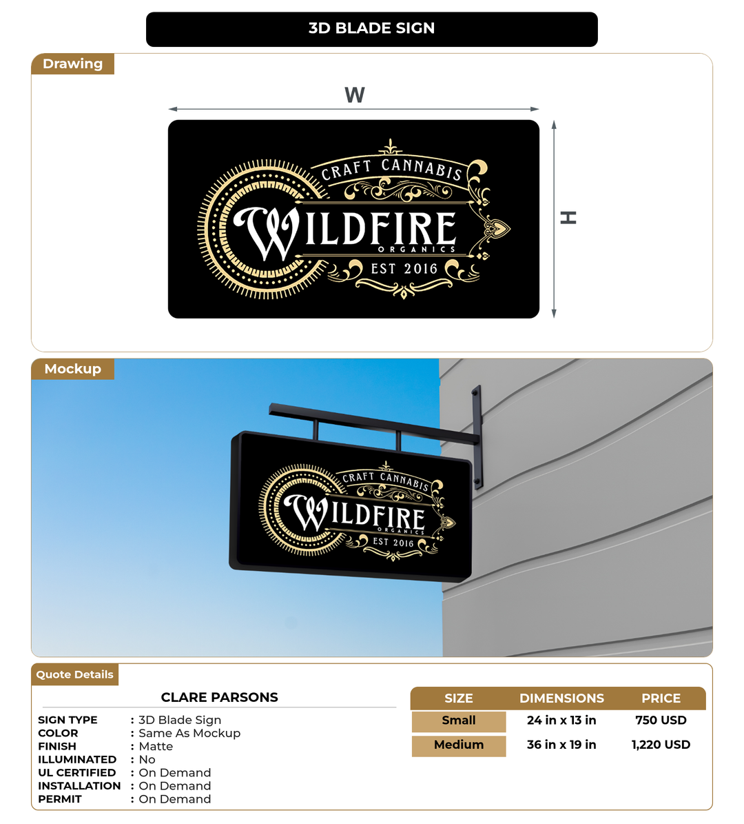 CUSTOM MOCKUP SIGN FOR Clare Parsons