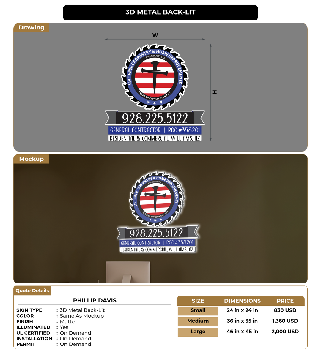 CUSTOM MOCKUP SIGN FOR Phillip Davis