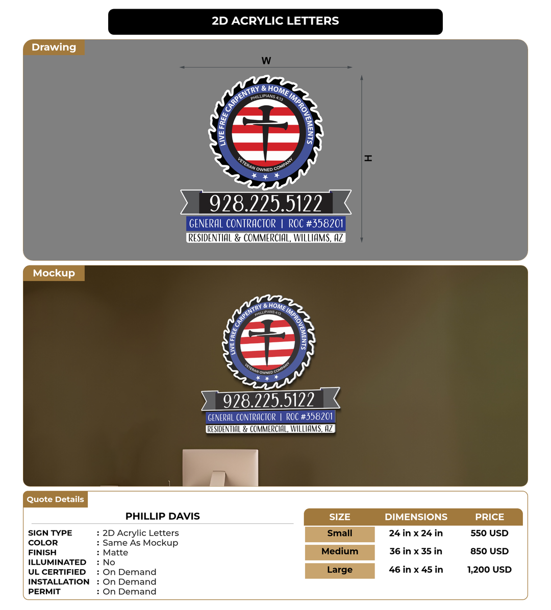 CUSTOM MOCKUP SIGN FOR Phillip Davis