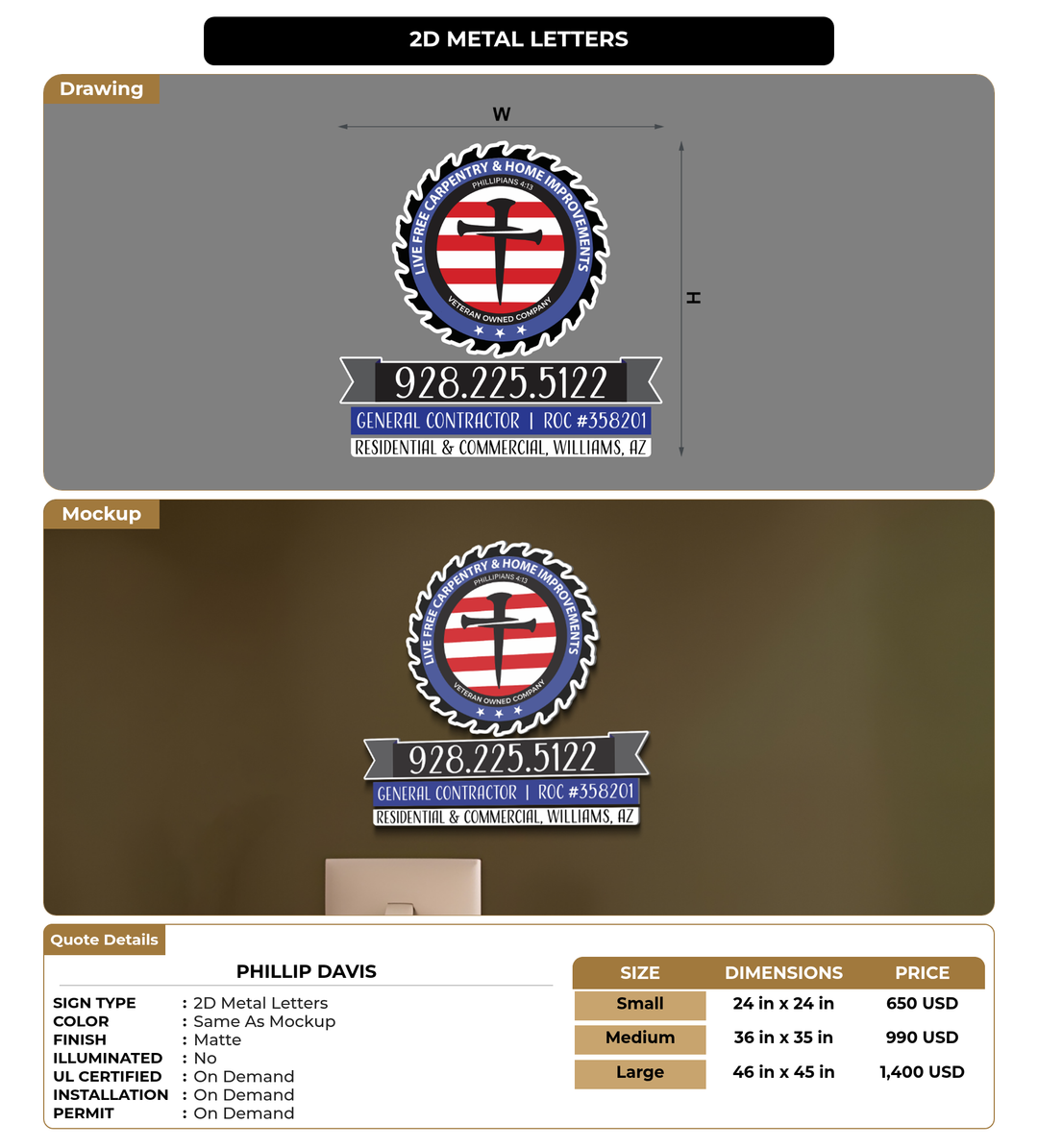 CUSTOM MOCKUP SIGN FOR Phillip Davis
