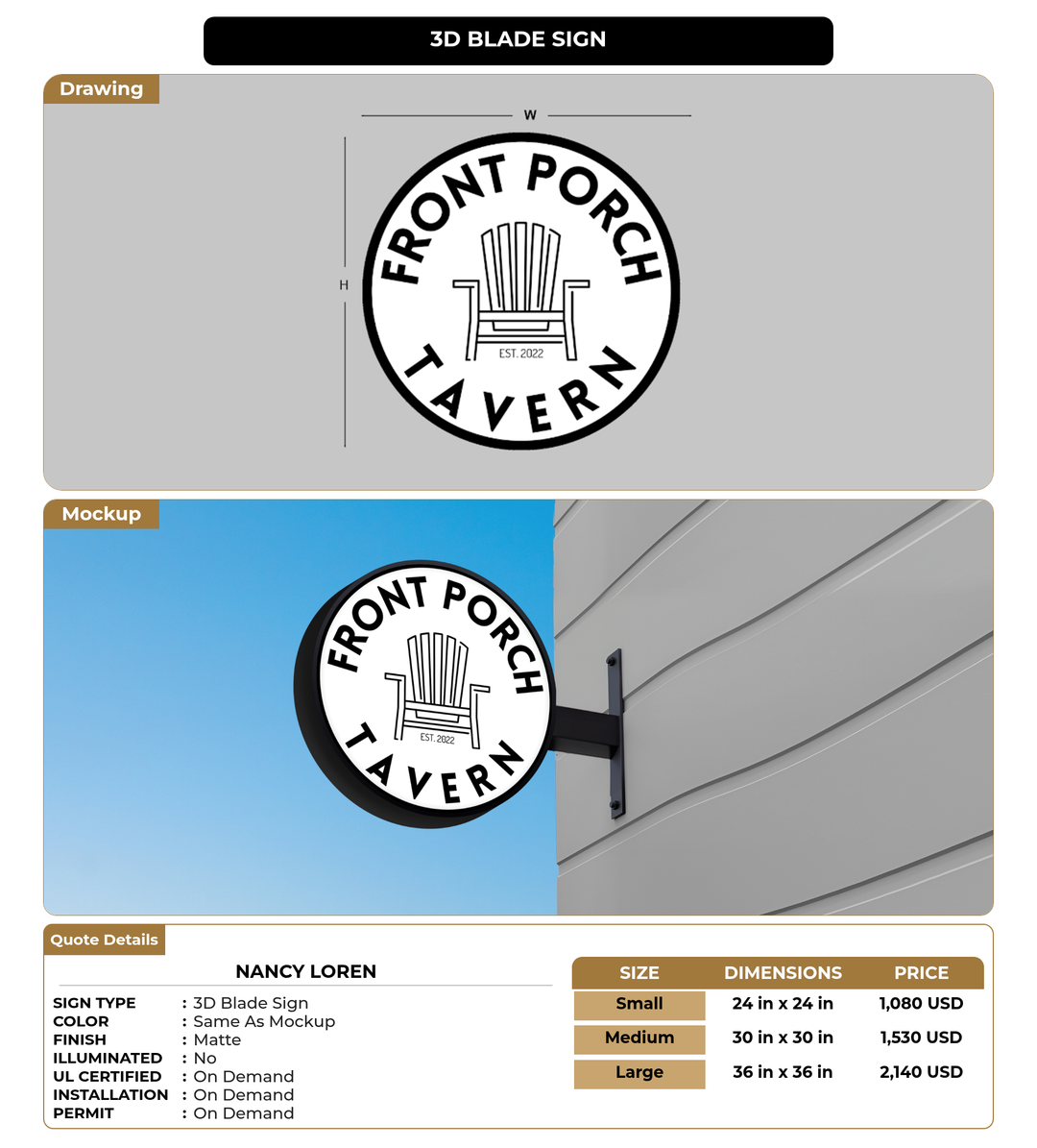 CUSTOM MOCKUP SIGN FOR Nancy Loren