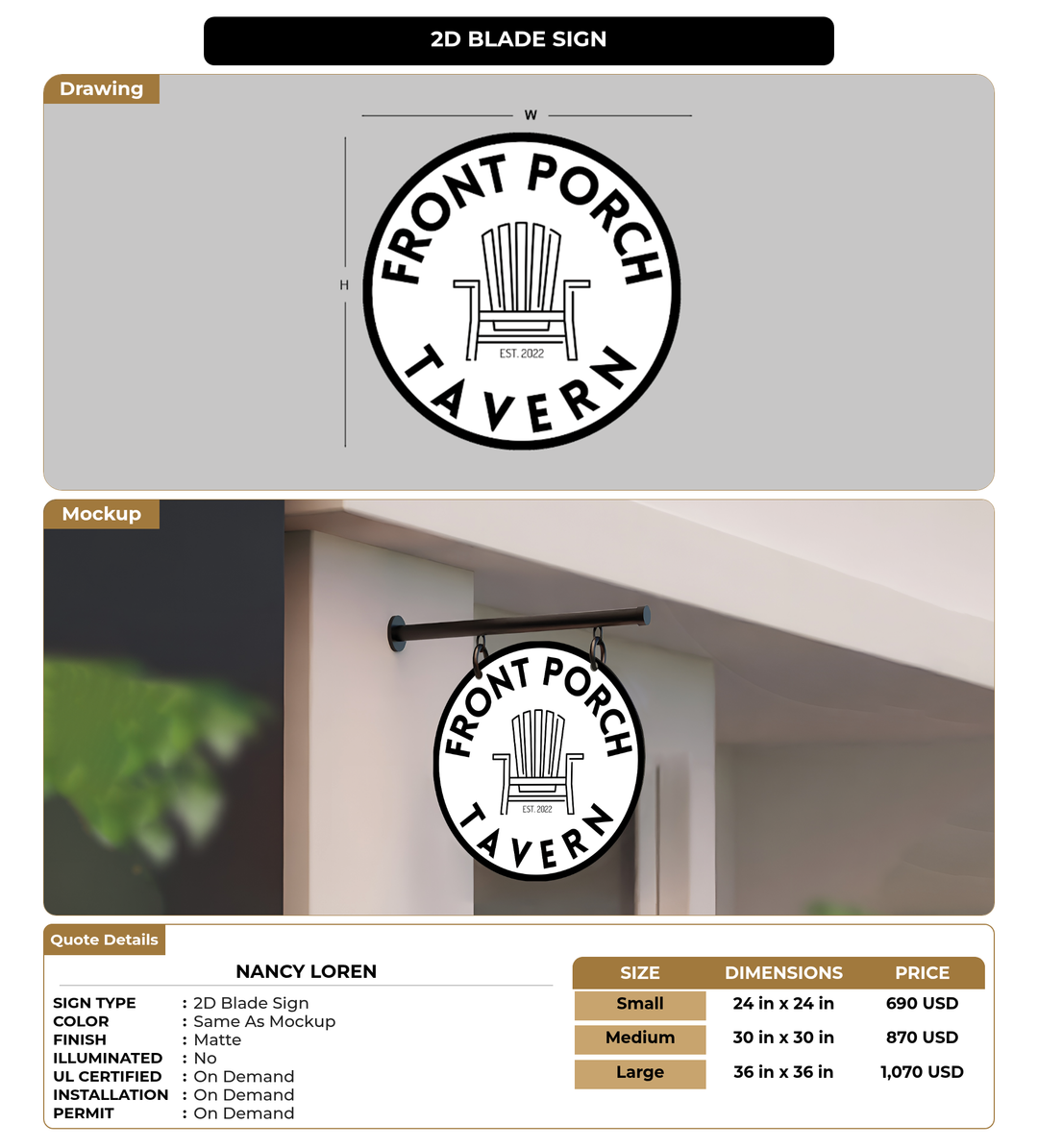 CUSTOM MOCKUP SIGN FOR Nancy Loren