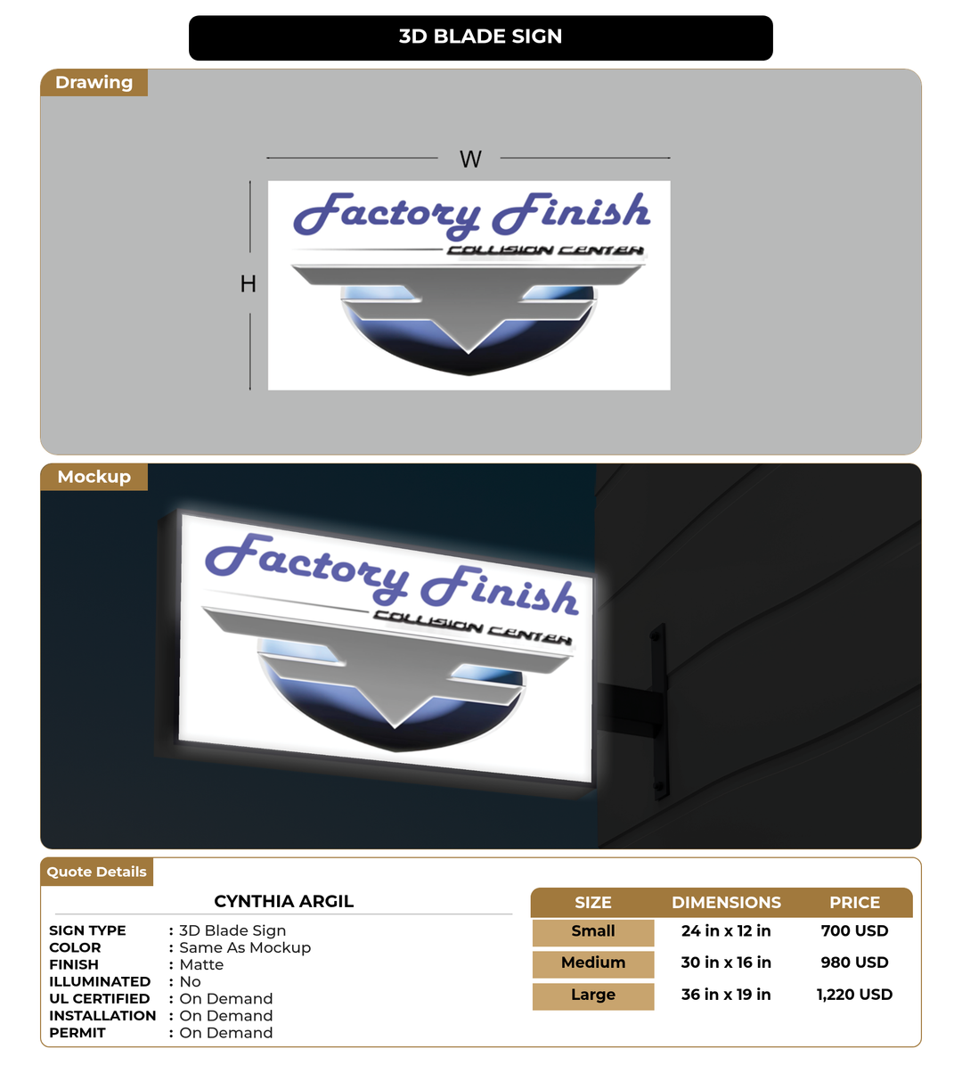 CUSTOM MOCKUP SIGN FOR Cynthia Argil