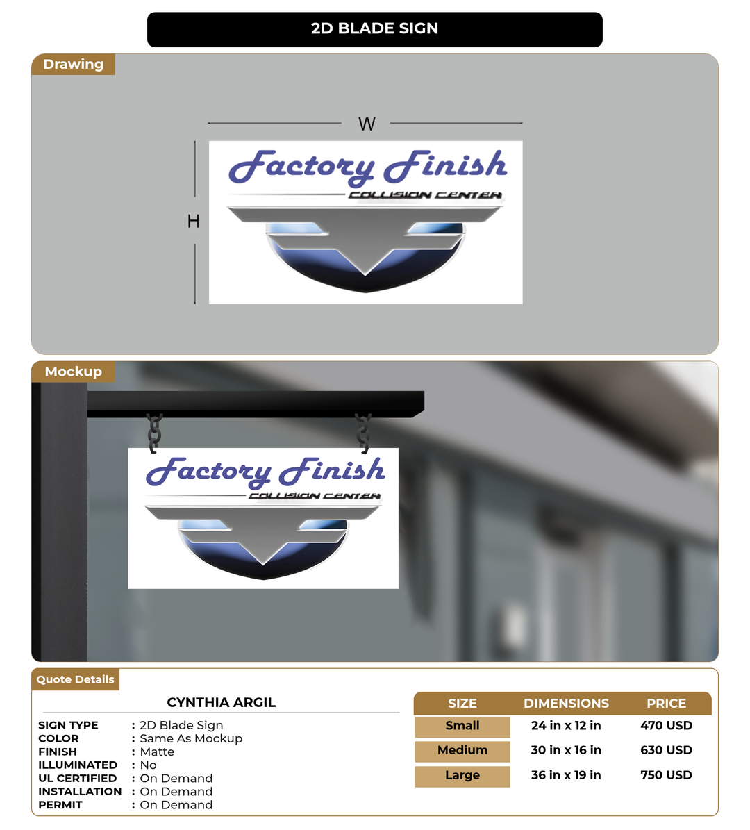 CUSTOM MOCKUP SIGN FOR Cynthia Argil