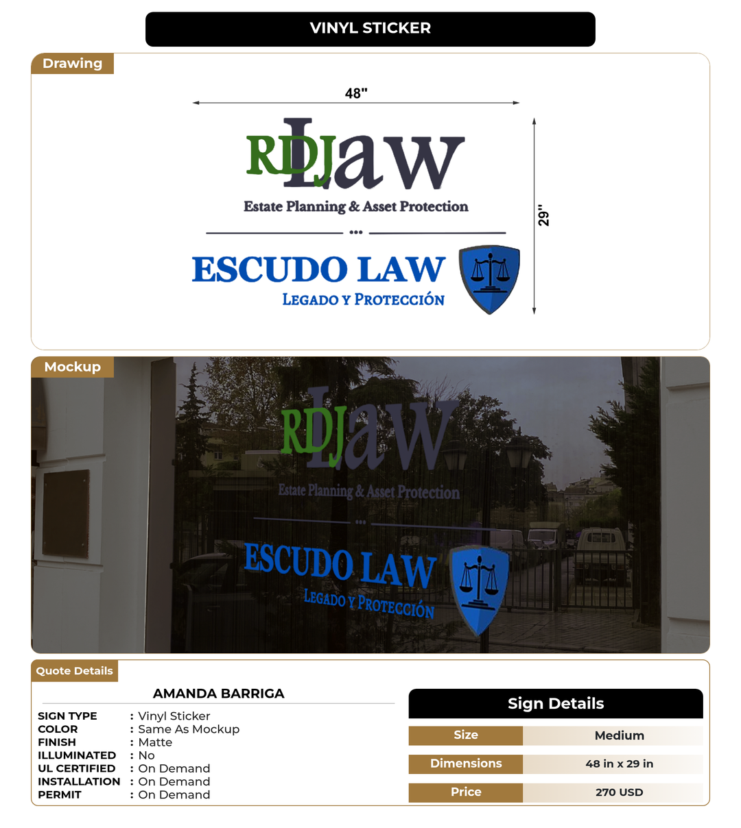 CUSTOM MOCKUP SIGN FOR Amanda Barriga