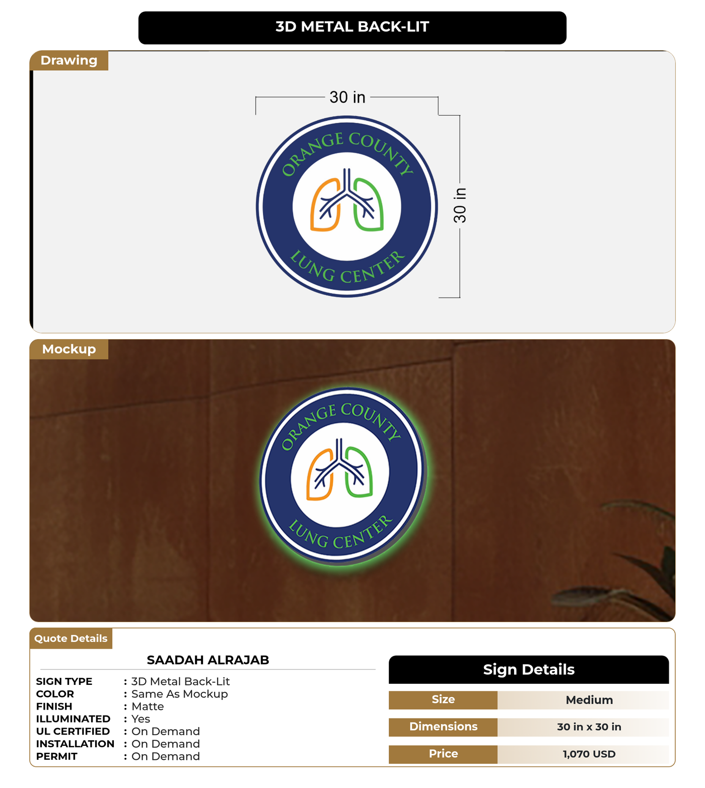 CUSTOM MOCKUP SIGN FOR Saadah Alrajab