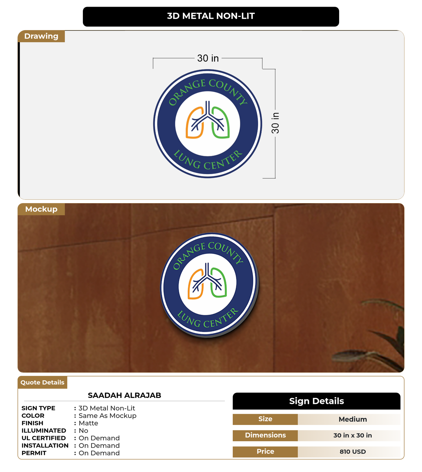 CUSTOM MOCKUP SIGN FOR Saadah Alrajab