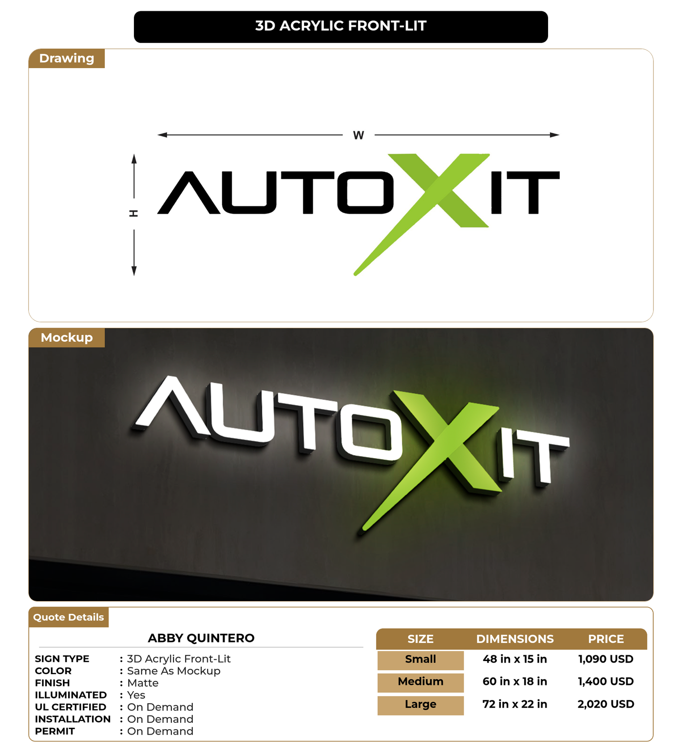 CUSTOM MOCKUP SIGN FOR Abby Quintero