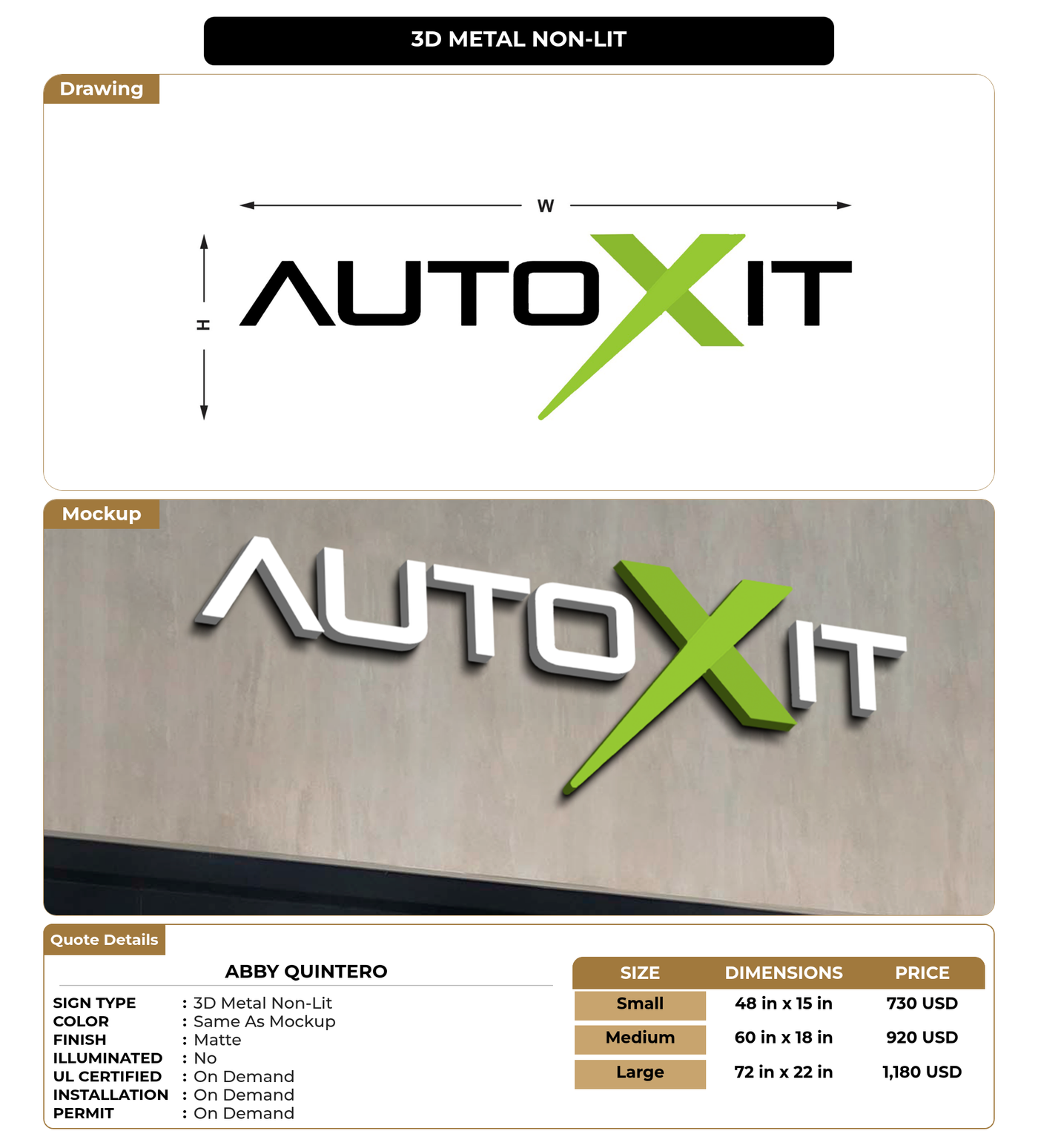 CUSTOM MOCKUP SIGN FOR Abby Quintero