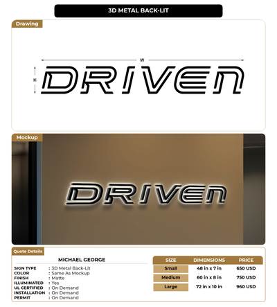 CUSTOM MOCKUP SIGN FOR Michael George
