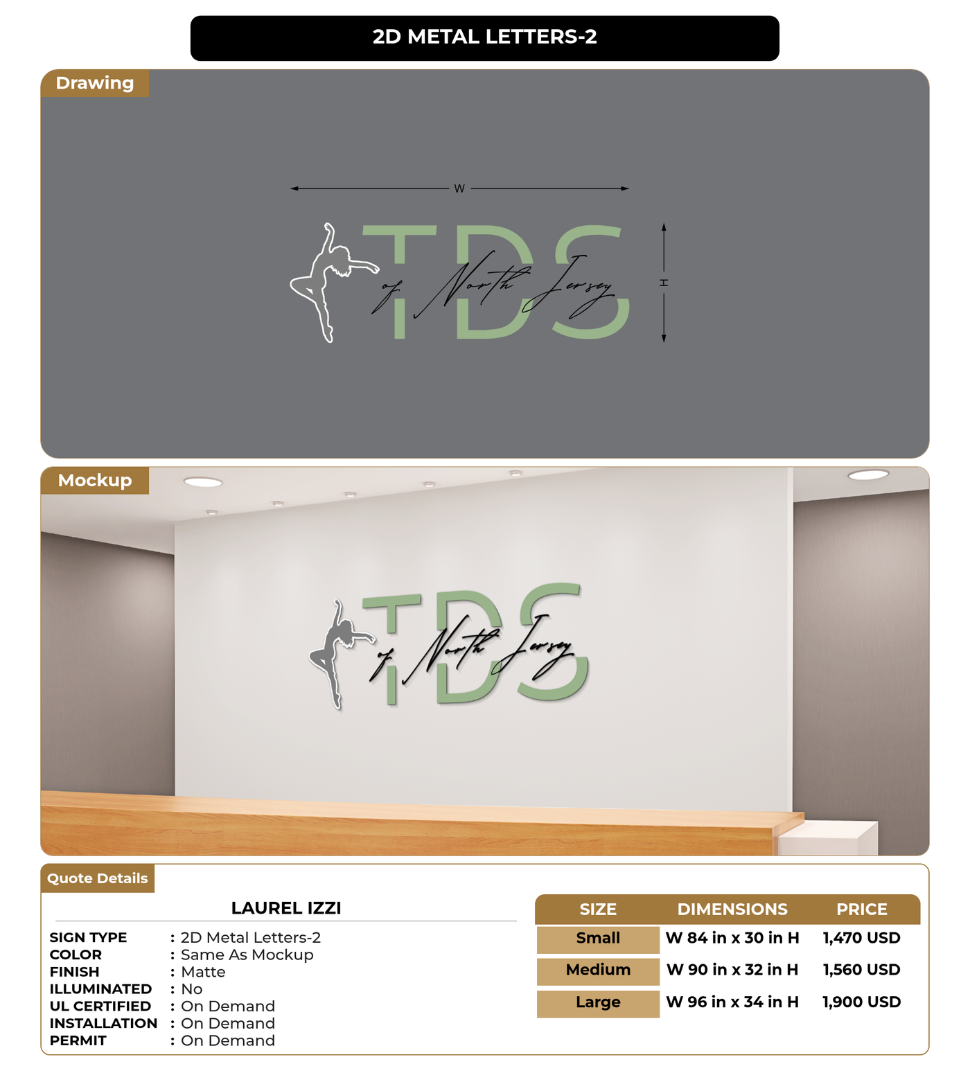 CUSTOM MOCKUP SIGN FOR Laurel Izzi