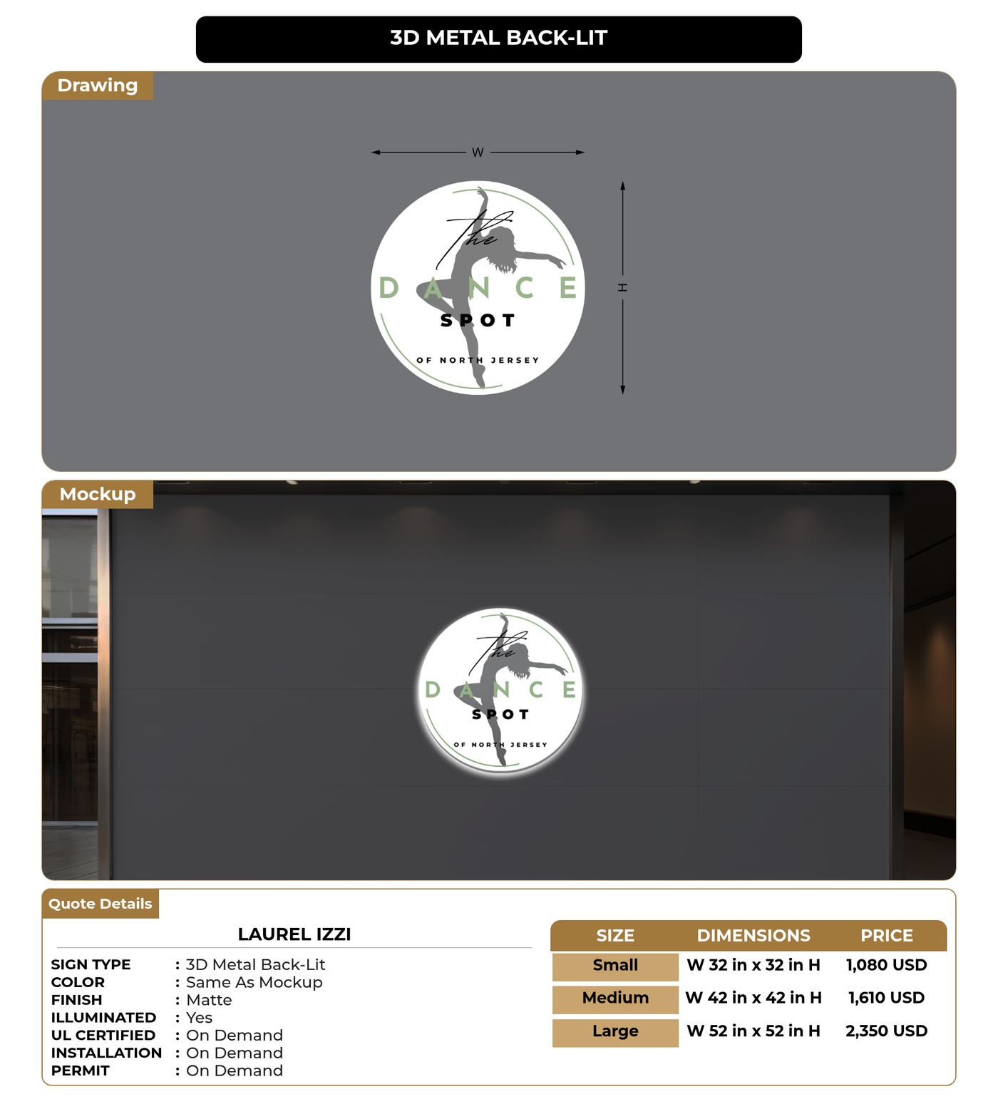 CUSTOM MOCKUP SIGN FOR Laurel Izzi