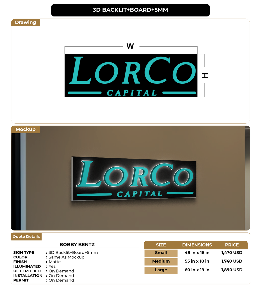 CUSTOM MOCKUP SIGN FOR Bobby Bentz