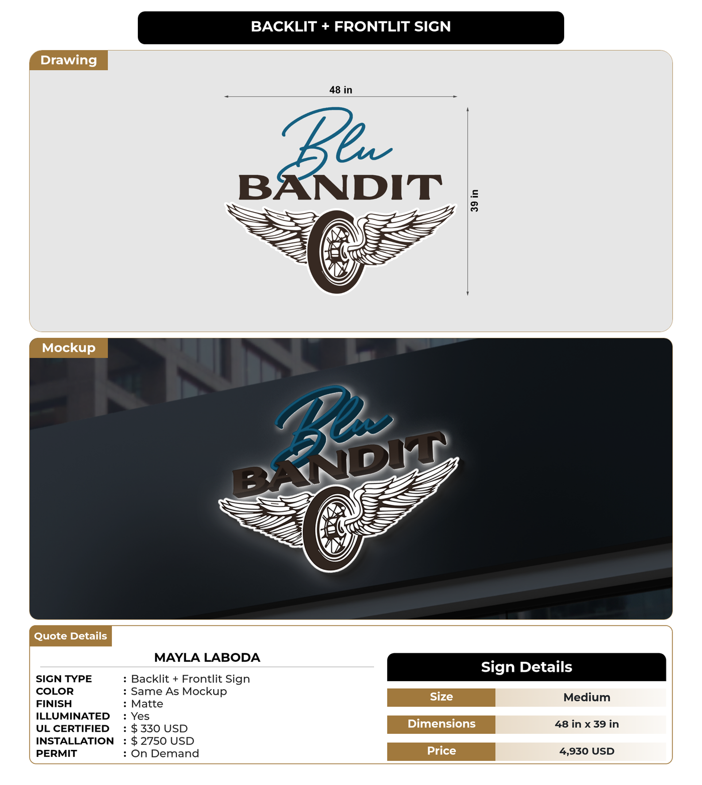 CUSTOM MOCKUP SIGN FOR Mayla Laboda