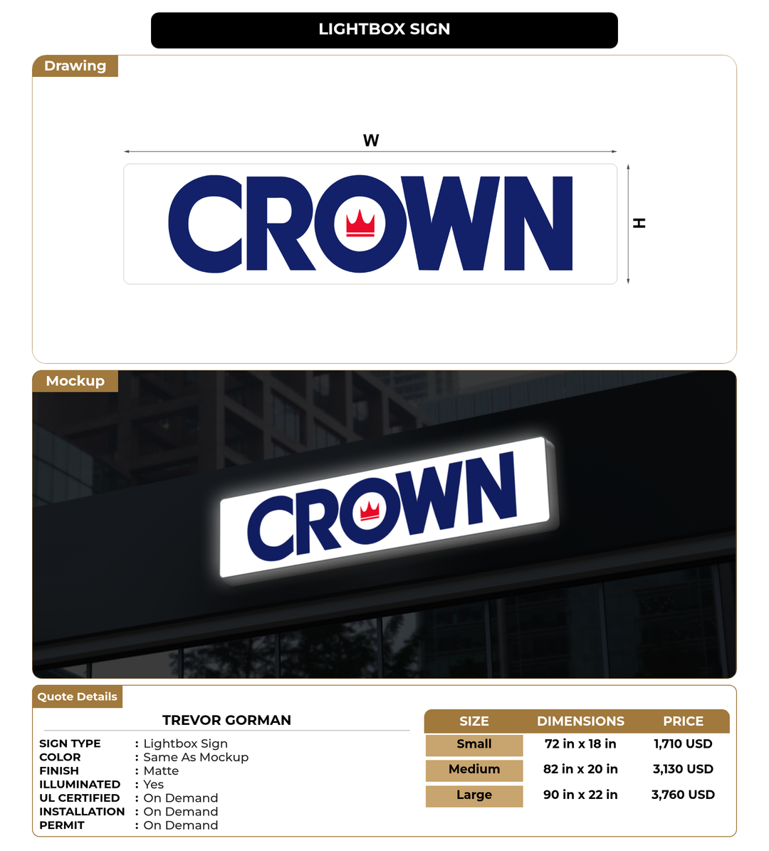 CUSTOM MOCKUP SIGN FOR Trevor Gorman