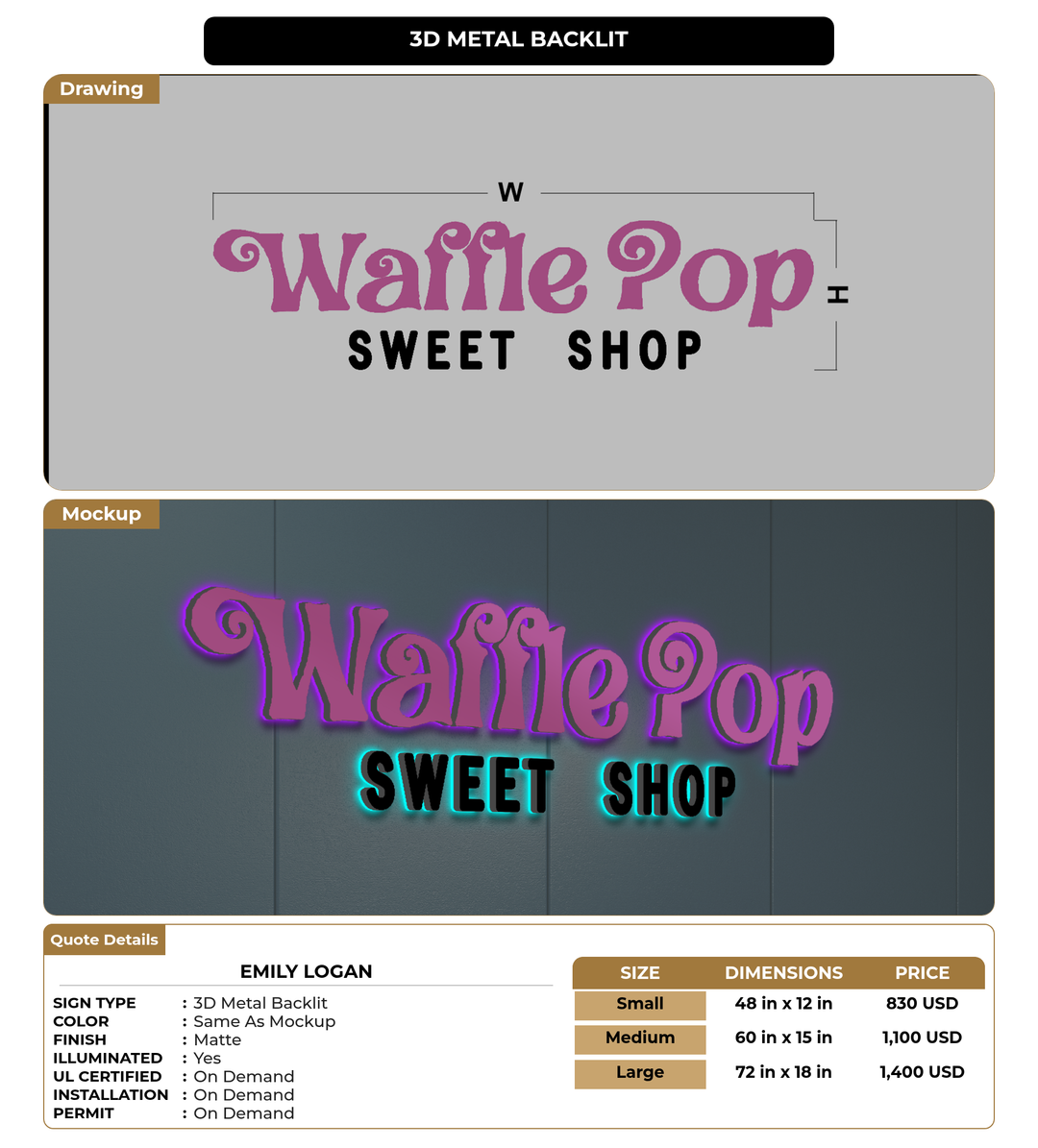 CUSTOM MOCKUP SIGN FOR Emily Logan