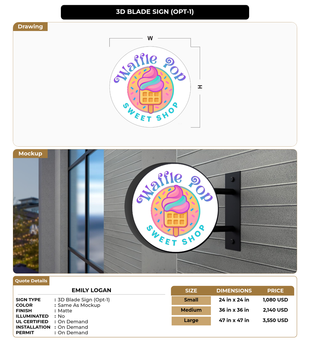 CUSTOM MOCKUP SIGN FOR Emily Logan