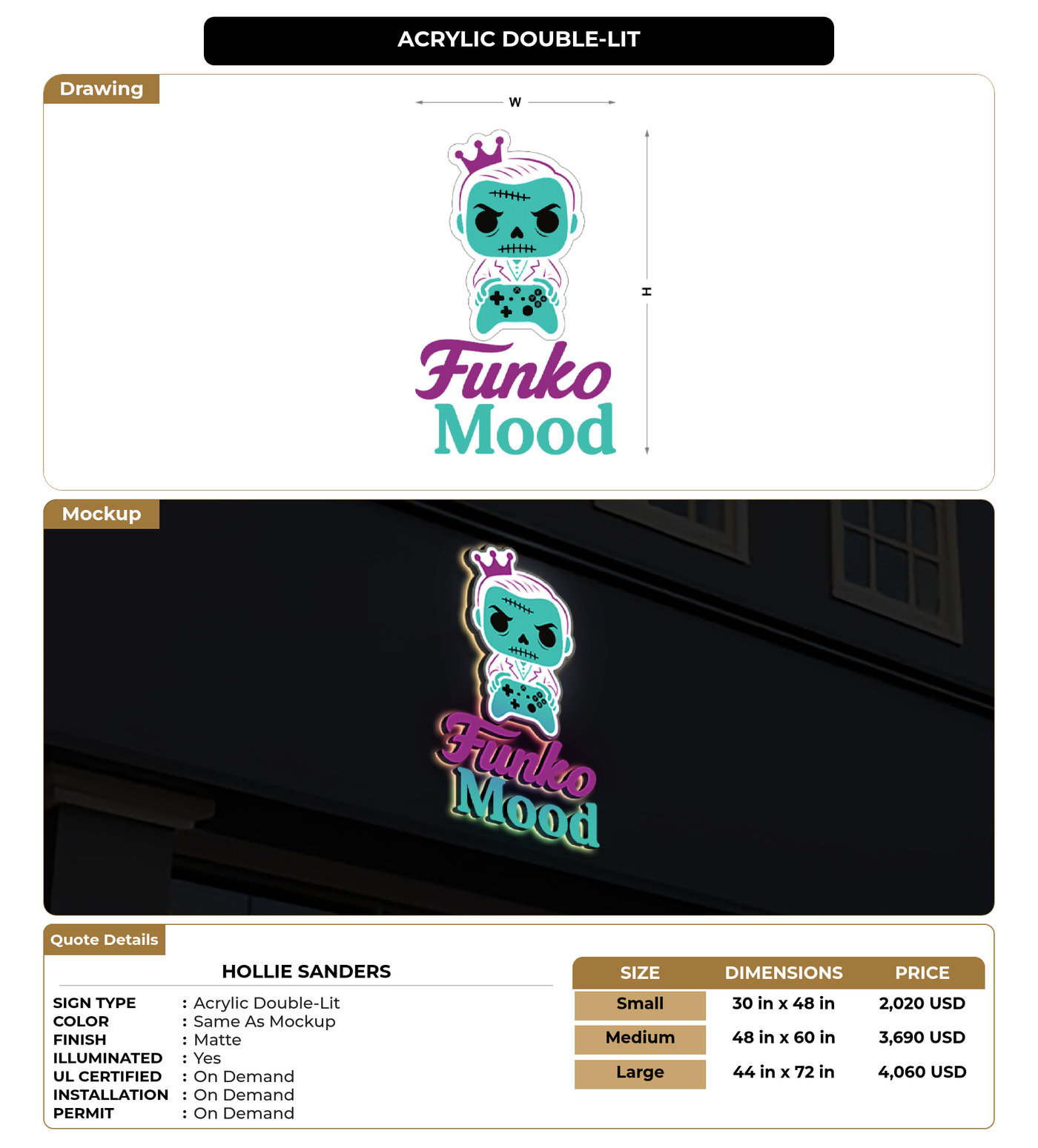 CUSTOM MOCKUP SIGN FOR Hollie Sanders