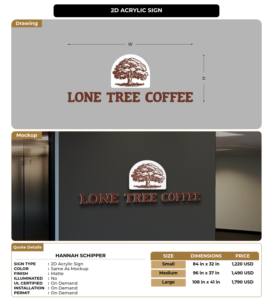 CUSTOM MOCKUP SIGN FOR Hannah Schipper