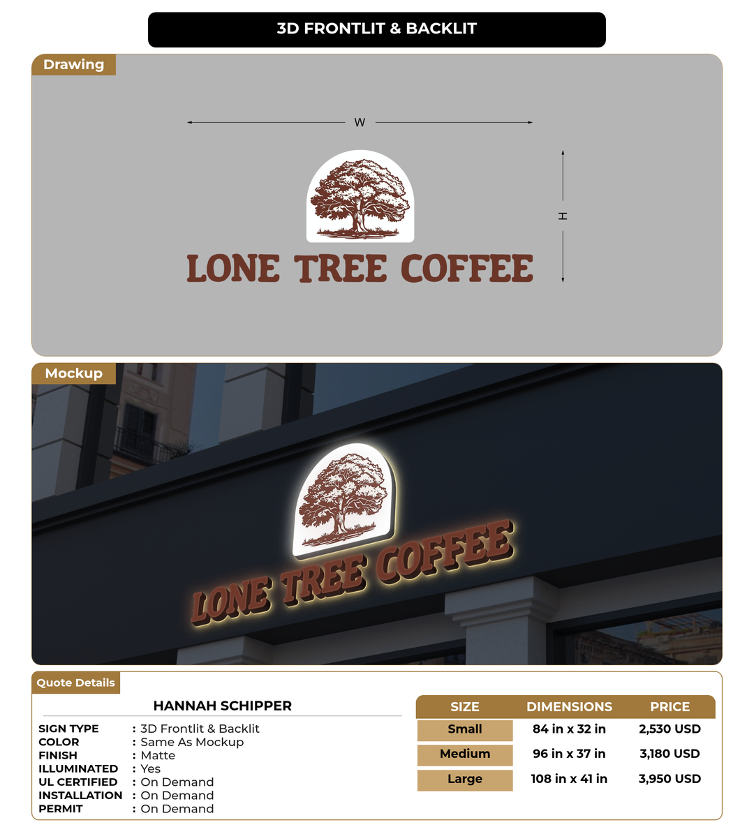 CUSTOM MOCKUP SIGN FOR Hannah Schipper