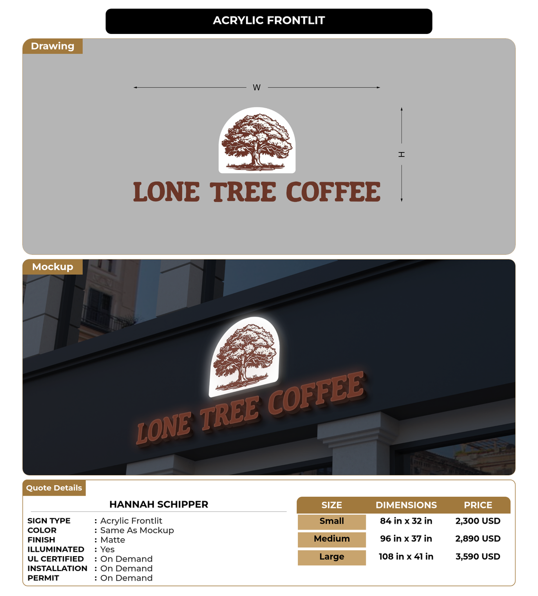 CUSTOM MOCKUP SIGN FOR Hannah Schipper