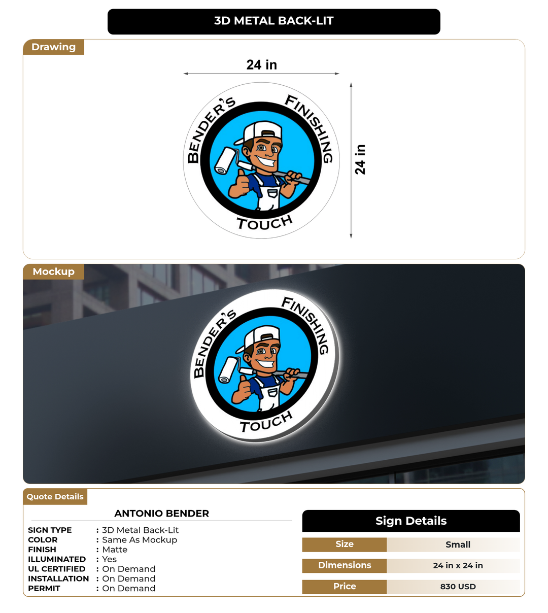 CUSTOM MOCKUP SIGN FOR Antonio Bender