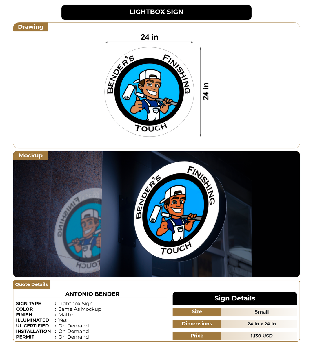 CUSTOM MOCKUP SIGN FOR Antonio Bender