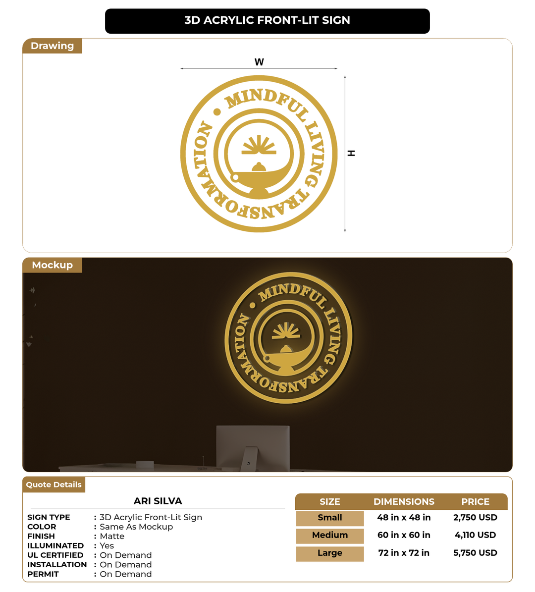 CUSTOM MOCKUP SIGN FOR Ari Silva