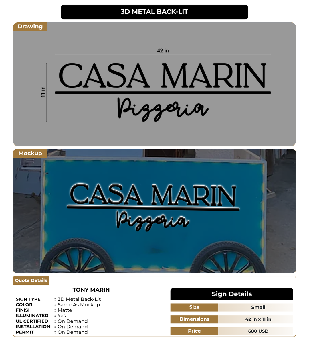 CUSTOM MOCKUP SIGN FOR Tony Marin