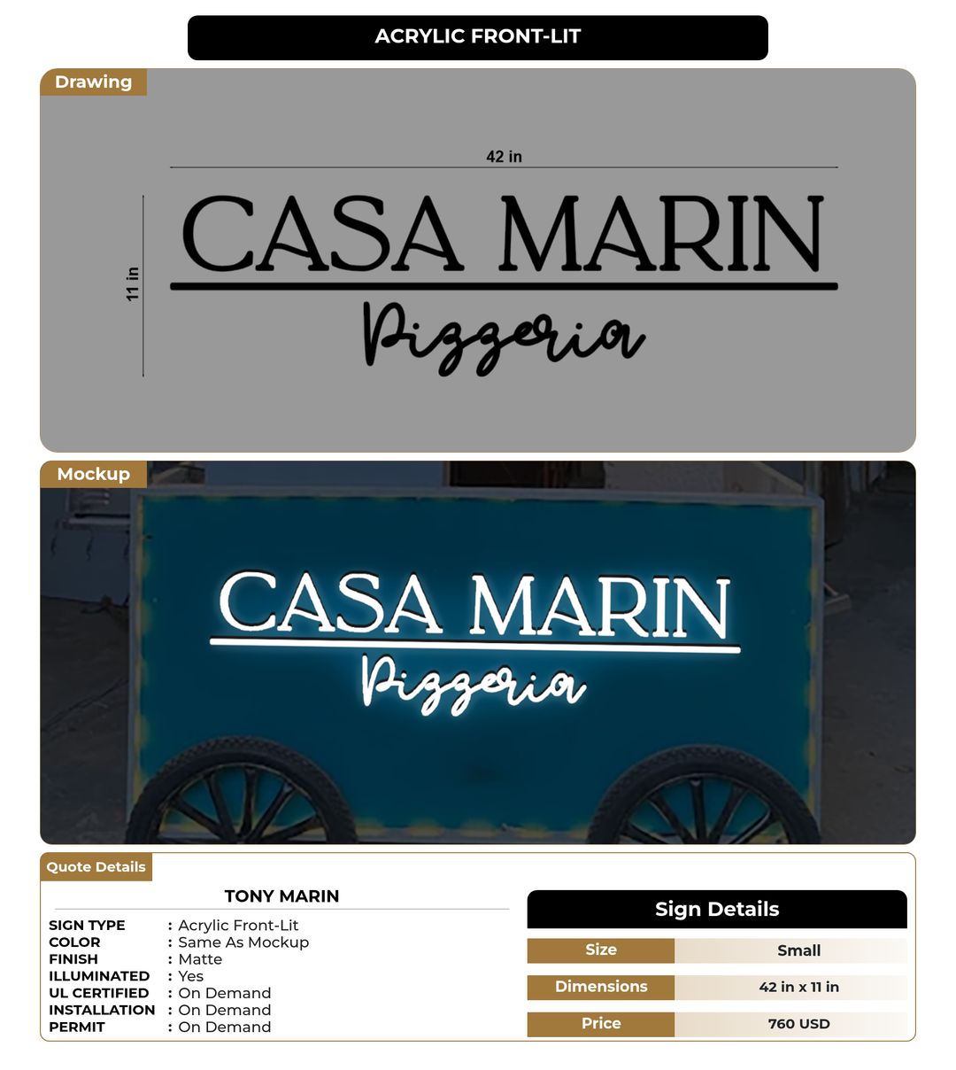 CUSTOM MOCKUP SIGN FOR Tony Marin
