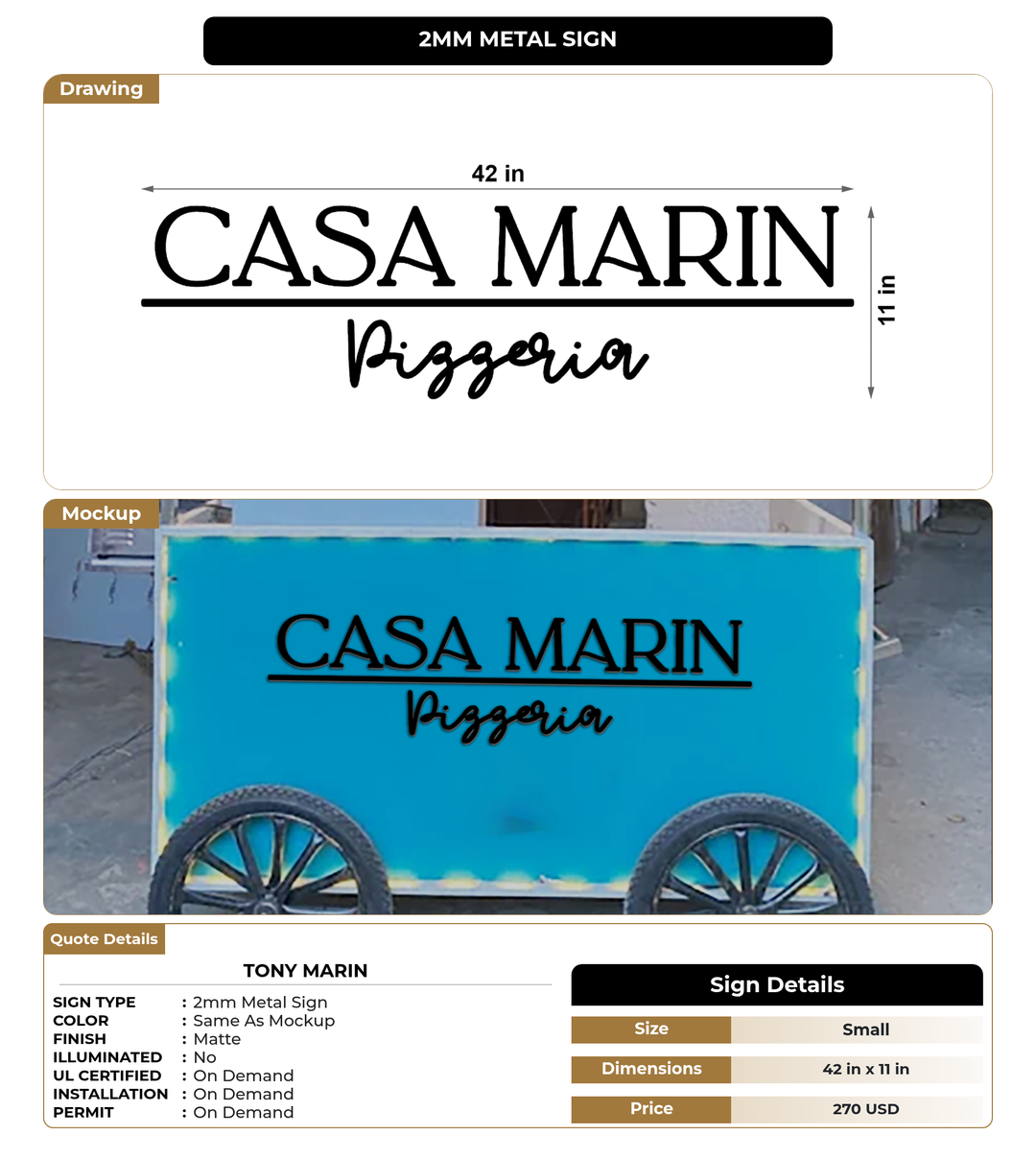 CUSTOM MOCKUP SIGN FOR Tony Marin
