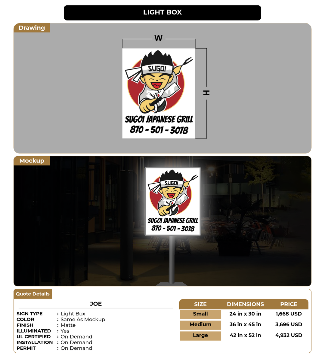 CUSTOM MOCKUP SIGN FOR Joe